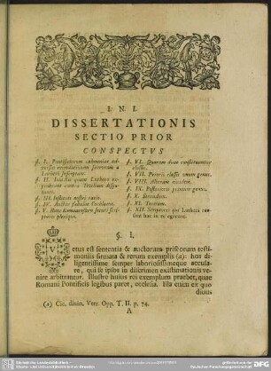 Dissertationis Sectio Prior