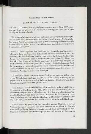 Jahresbericht für 2016/2017.