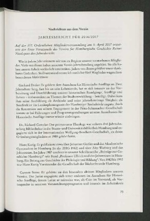 Jahresbericht für 2016/2017.