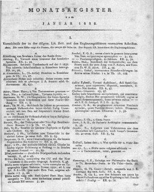 Monatsregister (Januar)
