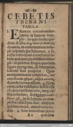 Cebetis Thebani Tabula