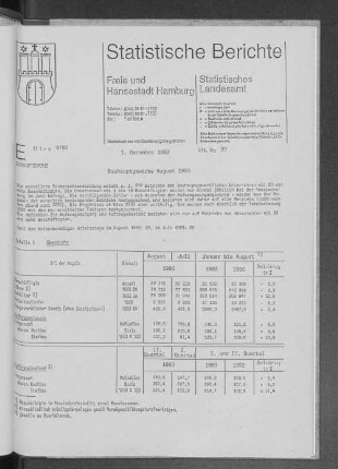 Bauhauptgewerbe August 1993 : Lfd. Nr. 33