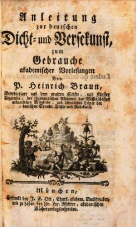 Anleitung zur deutschen Dicht- und Versekunst : zum Gebrauche akademischer Vorlesungen