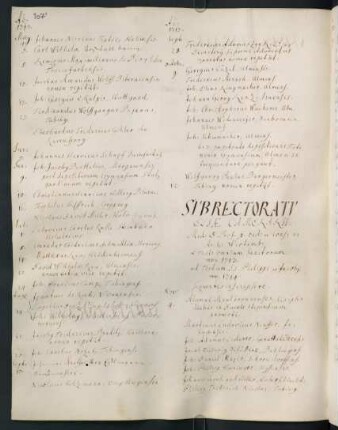 Winterhalbjahr 1713/1714. Rektorat Elias Camerarius
