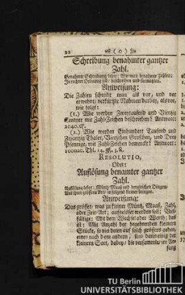 Schreibung benahmter ganzer Zahl.