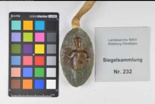 Siegler: Osnabrück, Domkapitel Überlieferungsart: Original (restauriert). Stoff: Wachs Farbe: braun Form: oval. Durchmesser: Art: Typ: Umschrift: