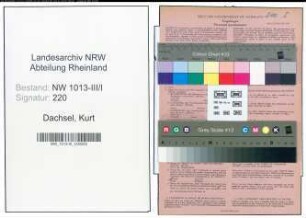 Entnazifizierung Kurt Dachsel , geb. 26.06.1887 (Meister)