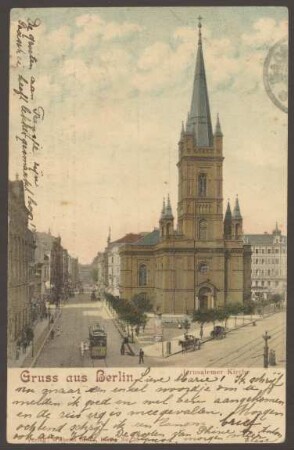 Ansichtskarte Jerusalemer Kirche, koloriert [2/2]