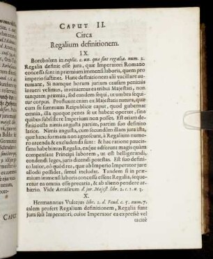 Caput II. Circa Regalium definitionem.