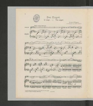 Der Engel. [Violine & Piano]