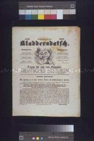 Politisch-satirische Zeitschrift: Kladderadatsch, Nr. 27; Berlin, 5. November 1848