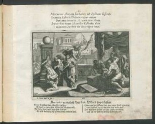 23. Mercurius Aeneam hortatur, ut Lybiam deserat. - Mercurius ermahnt den Ené, Lybien zuverlassen.
