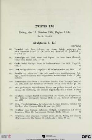 Skulpturen 1. Teil (Nr. 181-209)