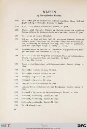 Waffen (Nr. 1288-1331)