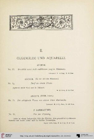 II. Ölgemälde und Aquarelle (Nr. 33-181)