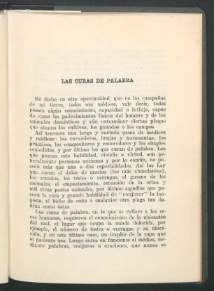 Las curas de palabra