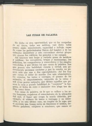 Las curas de palabra