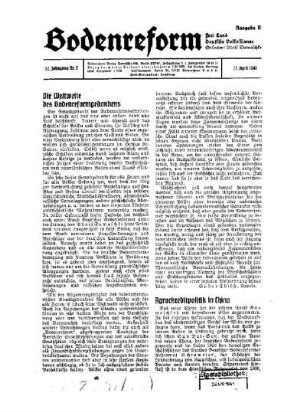 Die Weltweite des Bodenreformgedankens