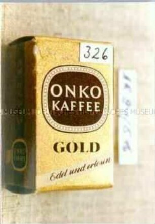 Spielzeug-Faltschachtel für "ONKO KAFFEE GOLD"