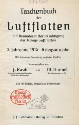 2.1915: Taschenbuch der Luftflotten