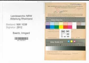 Entnazifizierung Irmgard Baartz , geb. 10.04.1903 ()