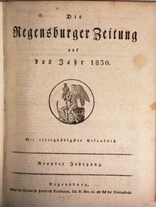 Regensburger Zeitung. 1830,1 = Jg. 9
