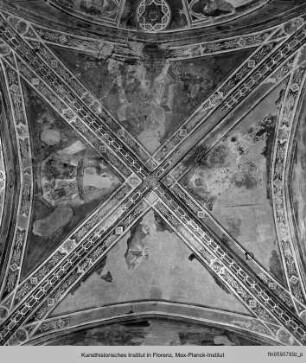 Freskendekoration der Katharinenkapelle : Kreuzrippengewölbe mit Darstellung der vier Evangelisten