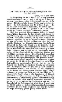 Ausführung des Stempelsteuergesetzes vom 31. Juli 1895 : [A. Behörden und Beamte]