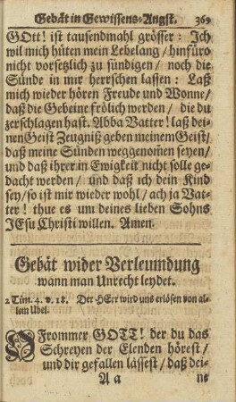 Gebät wider Verleumdung wann man Unrecht leydet.