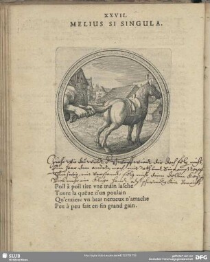 XXVII. Melius Si Singula