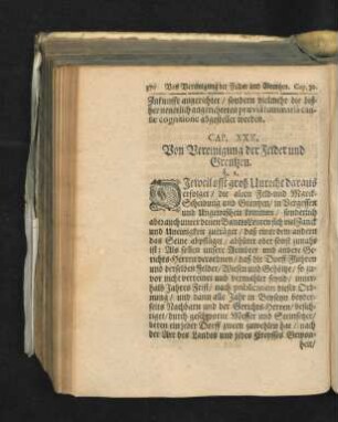 Cap. XXX. Von Vereinigung der Felder und Grentzen.