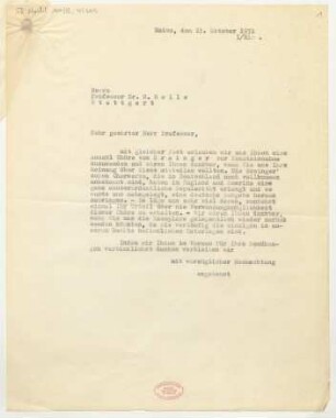 Brief an Hugo Holle : 13.10.1931
