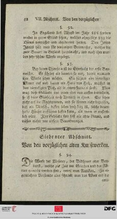 Siebenter Abschnitt: Von den vorzüglichen alten Kunstwerken