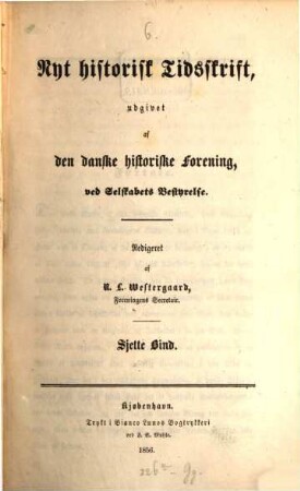 Nyt historisk tidsskrift, 6. 1856