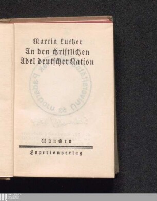 An den christlichen Adel deutscher Nation