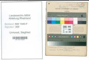 Entnazifizierung Siegfried Urmoneit , geb. 09.08.1914 (Zollangestellter)