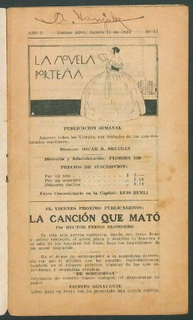 El viernes próximo publicaremos: "La canción que mató" por Héctor Pedro Blomberg
