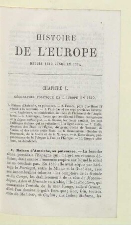 Chapitre I. Géographie politique de l'Europe en 1610