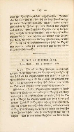 Vierte Unterabtheilung. Vom Urtheil der Begriffsfreiheit