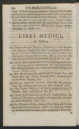 Libri Medici, In Octavo