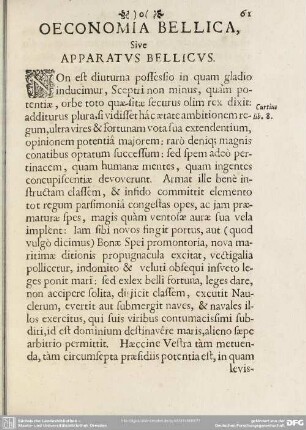 Oeconomia Bellica Sive Apparatus Bellicus