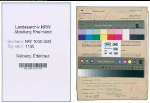 Entnazifizierung Edeltraut Kalberg , geb. 30.05.1921 (Lehrerin)