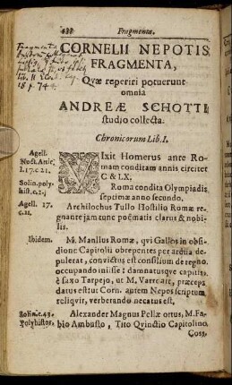 Cornelii Nepotis Fragmenta
