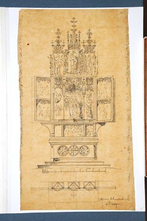 Entwurfszeichnung für einen Marien-Altar