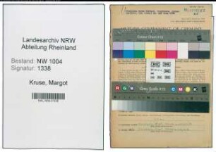 Entnazifizierung Margot Kruse , geb. 11.08.1922 (Sekretaerin)