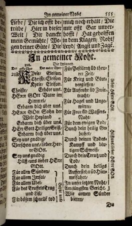 In gemeiner Noht. - In Pest-Zeiten.