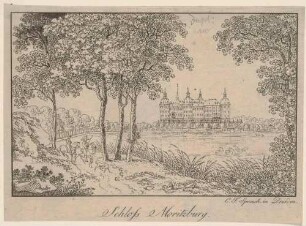 Das Schloss Moritzburg bei Dresden, Blick nach Nordwesten