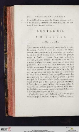 (Lettre CCI - CCX)