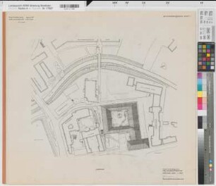 Münster (Münster) Philosophische Fakultät der Universität (Fürstenberghaus) Hauptgebäude Lageplan 1960 1 : 500 62 x 69 Pause Staatshochbauamt für die Universität Münster 26.11