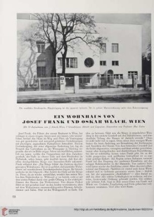 Ein Wohnhaus von Josef Frank und Oskar Wlach, Wien